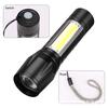 USB Rechargeable Portable Mini COB LED Flashlight Outdoor Hunting Torch with Magnetic Tail Worklight