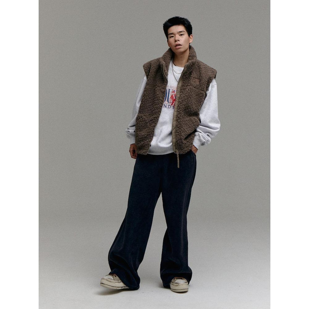 Sand Sound (Unisex) Fleece Oversized Vest Brown