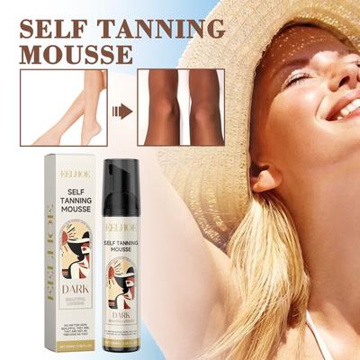 100ml Self Tanning Mousse Spray Fast Body Face Self Tanner Fake Tan Cream Solarium Makeup Foundation Bronzer Nourishing Lotion