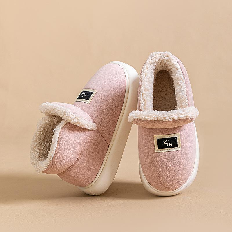 Men's high-top winter warm cotton slippers bag heel thickened couple shoes winter women's hair slippers piled cotton shoes