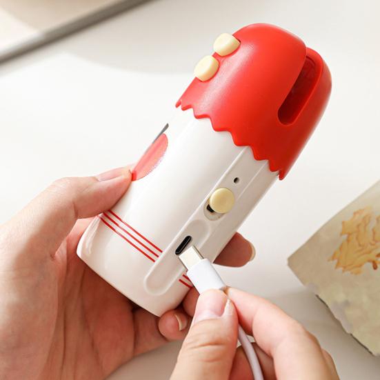 Portable Mini Vacuum Sealer 3-In-1 USB Rechargeable Bag Sealer Heat Seal Cutter Small Opening Design Kitchen Snack Sealer