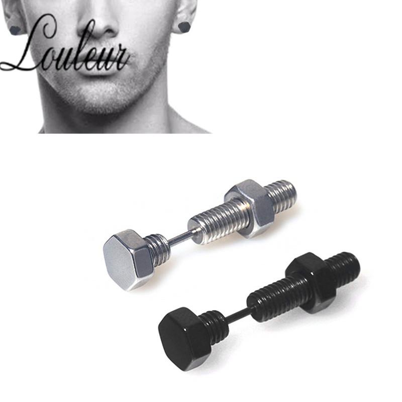 New Unisex Punk Rock Stainless Steel Nail Screw Piercing Stud Earrings Novelty Piercing Jewelry Rock Gothic Piercing Jewelry