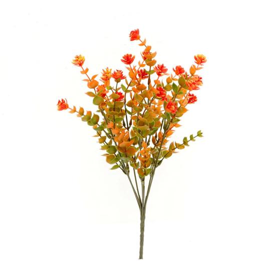 6 Pcs Artificial Fall Flowers UV Resistant Faux Plants Outdoor Decoration Realistic Fake Flower Bundles for Thanksgiving Porch Window Box Planter