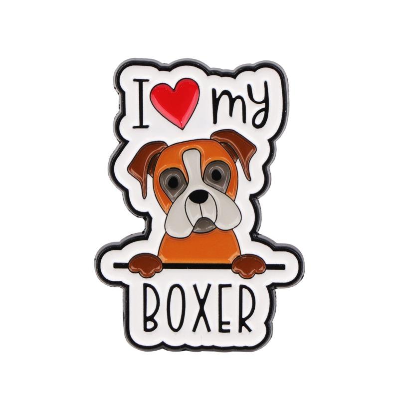 English Love Pet Dog Dog Animal Series Brooch Badge Clothing Backpack Ornament Love Brooch