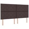 Bed Frame with Headboard Dark Brown 180 X 200 Cm Fabric