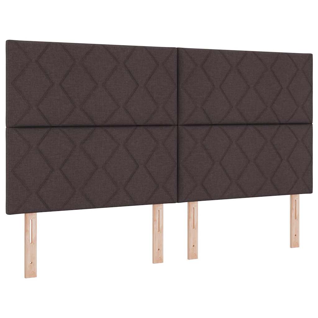Bed Frame with Headboard Dark Brown 180 X 200 Cm Fabric
