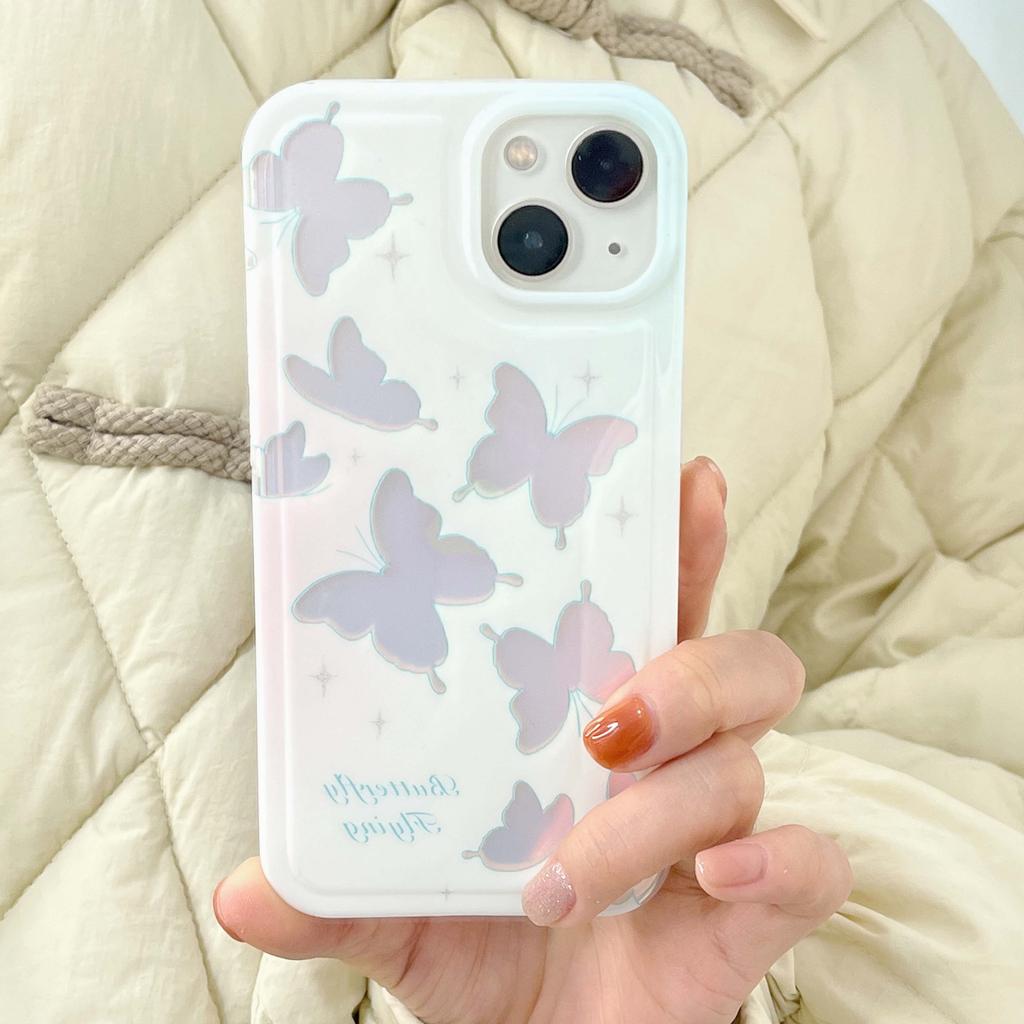 Imd Laser Cute Cover For Iphone 14 Pro Max 13promax 11 12 Promax Silicone Soft Cartoon Butterfly Phone Case Back Shell