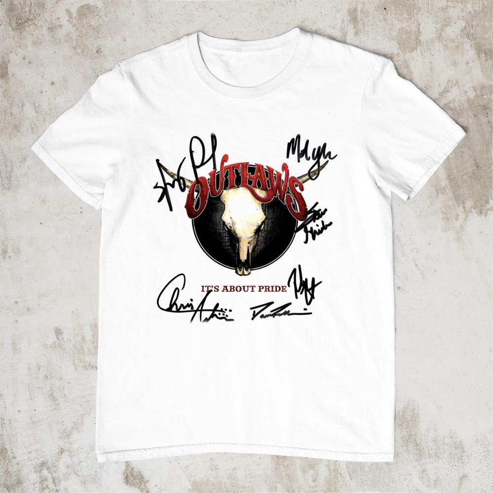 The Outlaws Band Logo Classic Short Sleeve White  All Size Shirt QQ1040 Unisex T-Shirt XL