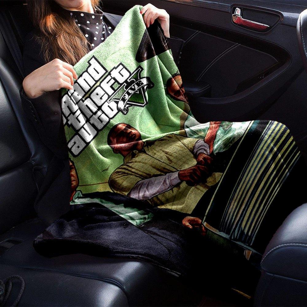 1pc Grand Theft Auto Soft Flannel Blanket with Designer Print A cozy blanket for all seasons, perfect for the couch, bed, office