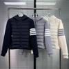 Down Jacket New Ollie Down Sleeves Splicing Four Bars White Duck Down Hooded Down Jacket