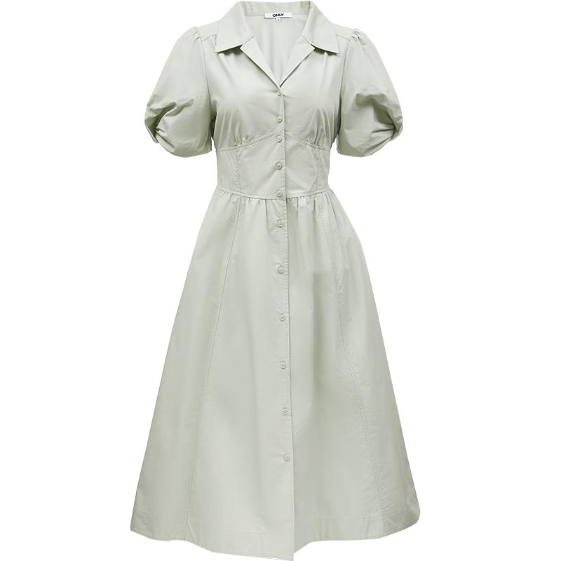 

ONLY Women s Commuter Puff Sleeve Midi Shirt Dress XS