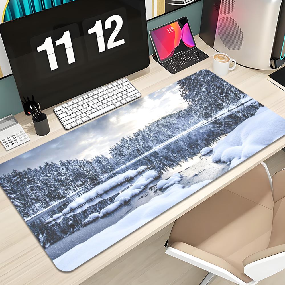 Forest Snow Scene Mouse Pad Keyboard Mousepad large X mm Desk Mat PC Gamer Office Carpet Home Table pad