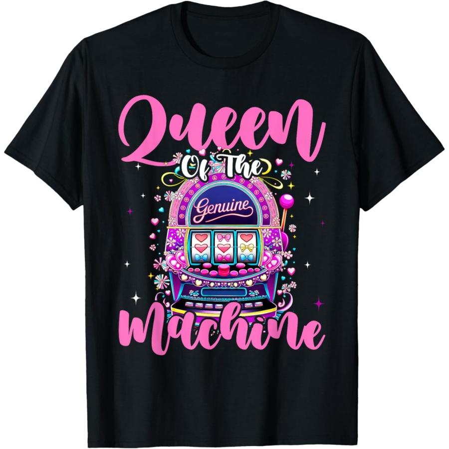 

Queen Of The Machine Funny Slot Machine Gambling T-Shirt XXXXXL чорний