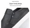 Korean Style Men's Breathable Leather Low-Top Casual Shoes - Soft Sole & Versatile Design for Spring/Summer.