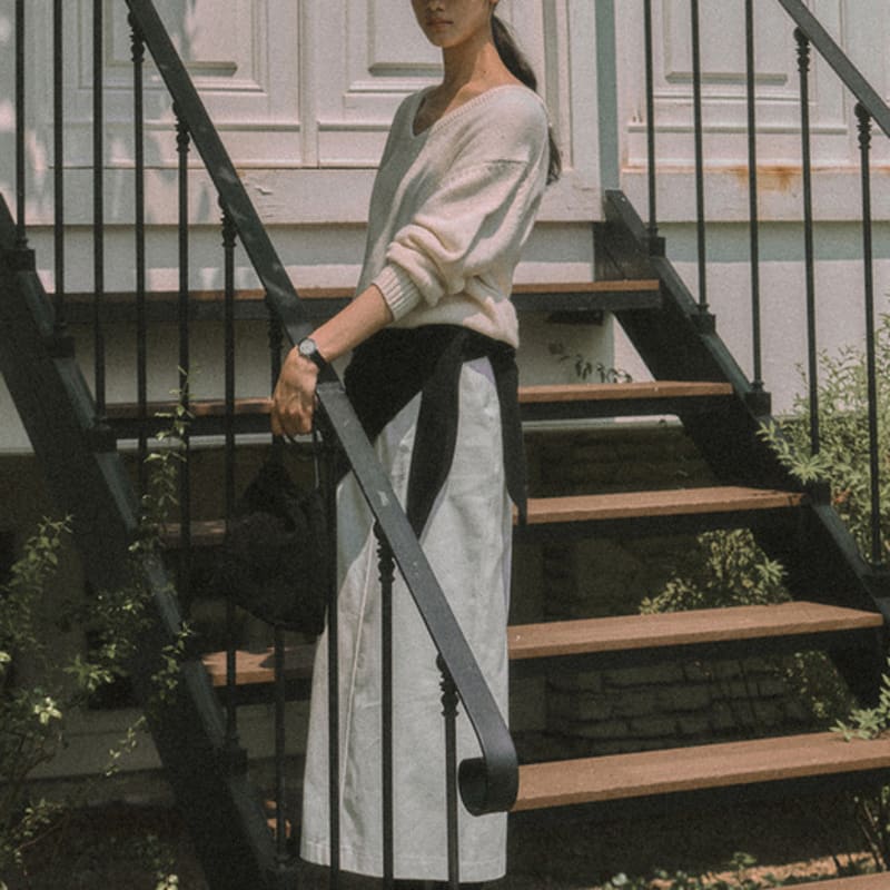 WISELY VELVET CASHMERE SHAWL MUFFLER_BLACK