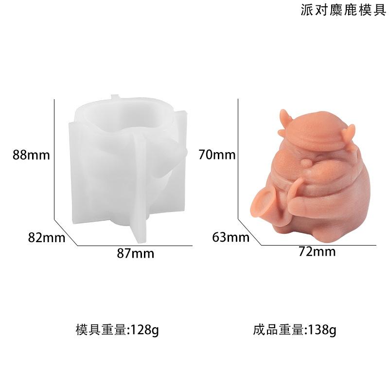 

Elk 3D Snowman Silicone Candle Mold Christmas Gift DIY Chocolate Cake Baking Tool Soap Gypsum Resin Casting Mould