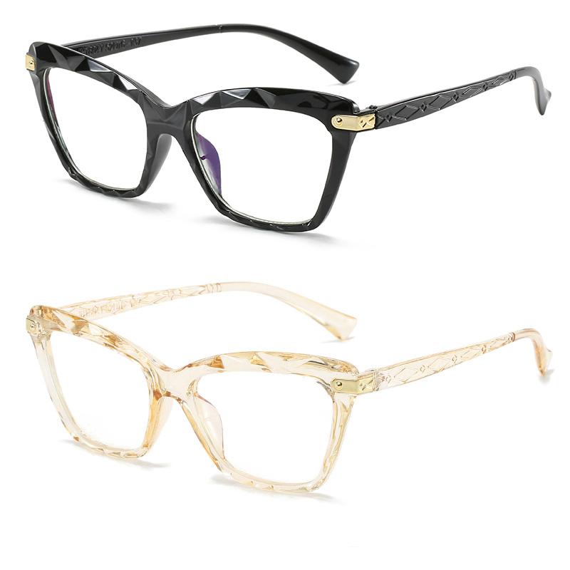 2PCS Anti Blue Light Glasses Exquisite Cat Eye Eyewear Women Men High Quality Eyeglas Blue Light Blocking Man Lady Eyeglasses