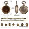 Glass Pendant Pocket Watch with DND Dice Board Game Set