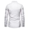 European Hollow-Out Asymmetrical Embroidered Men's Long Sleeve Western Shirt
