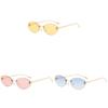 Alphabet F Metal Round Sunglasses With Uv400 Antiglare For Fashion Travel And Outdoor Use