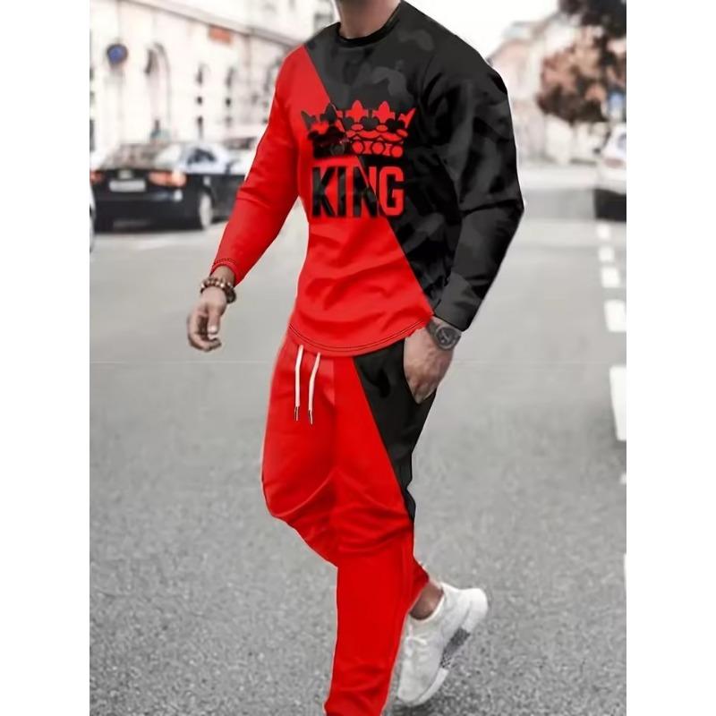 Men's Gradient Color Casual Sportswear Matching Tracksuit, Outfit Suitable Casual Wear - Comfortable Tracksuit for Events