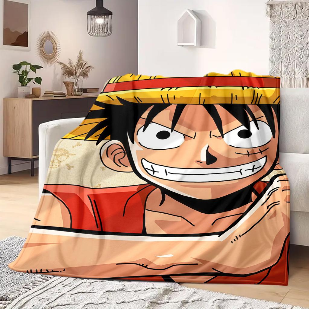 Luffy D Print Blanket Warm Comfortable Flannel Blanket Suitable for Bedrooms,Sofas, Beds,Chairs,Travel -QIAO48