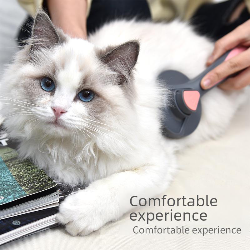 Pet Grooming Comb: Self-Cleaning Brush for Cat & Dog Hair Removal and Massage