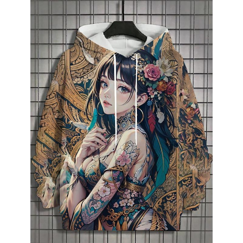 Nové Anime Dámská Pánská móda Mikiny s potiskem Podzimní a zimní značkové Mikiny s kapucí Běžné mikiny