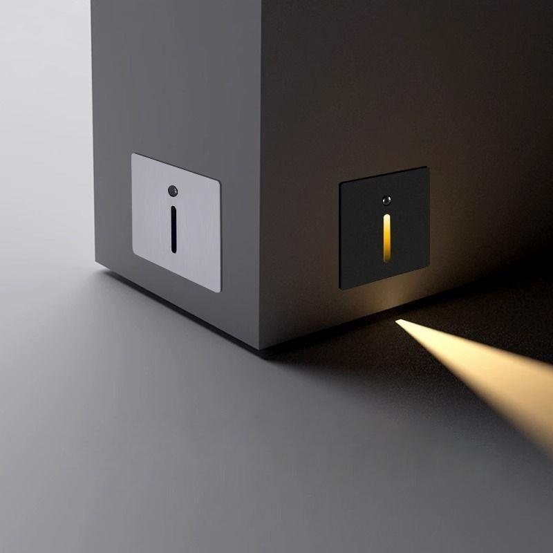 Smart Motion Sensor LED Stair Footlight Indoor Outdoor Stair Wall Lamp Recessed LED Step Light Staircase Bedroom Decoration