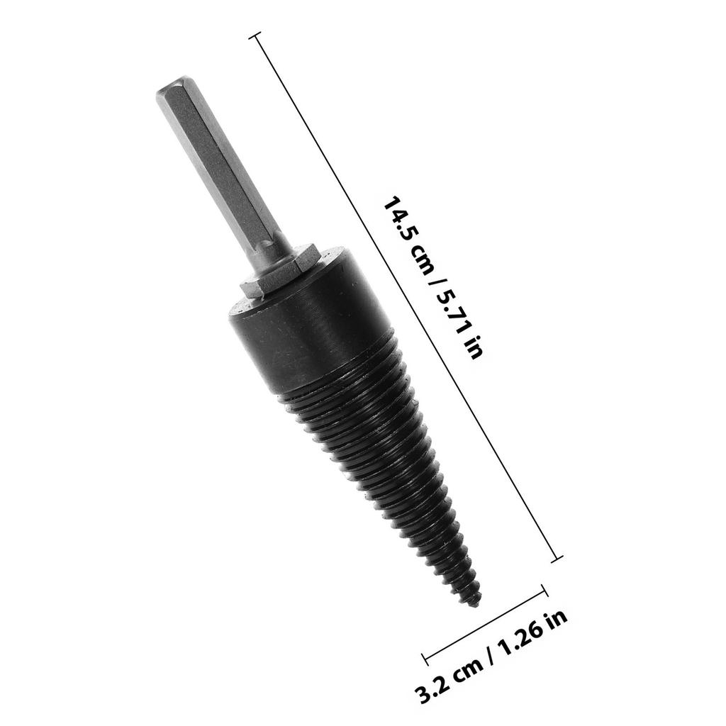1Set Wood Splitting Drill Bits Electric Chopping Tool 32Mm Hexagonal Triangle Handle High Steel Anti Skid Resistant