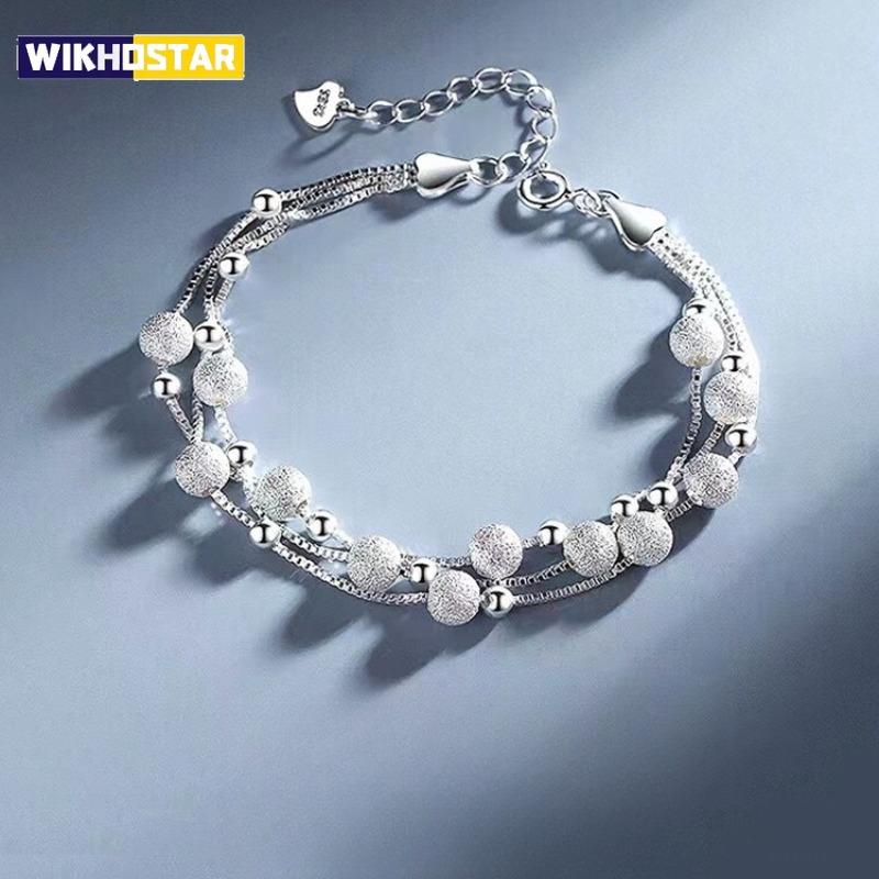 Luxury 925 Sterling Silver Bracelets Lucky Bead Bracelets Woman Original Multi-layer Charm Bracelet Elegant Party Jewelry Gifts