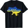 Slava Ukraini Ukrayna'ya Zafer Destek Bayrağı Unisex Tişört