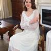 Elegant French Lace Modal Princess Nightgown - Women's Long Sleeve Sleepwear for Spring and Autumn