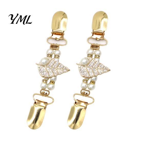 Fashionable Collar Pin 2Pcs Vintage Sweater Clips for Women Girls, Retro Faux Pearl And Rhinestones Cardigan Clips, Elegant Clothing Fasteners Dresses