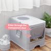 Cat Litter Box Large Enclosed With Lid And Scoop Foldable Design Top Exit Front Entry Odor Control Kitty Toilet Tray