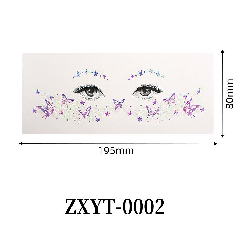 Sparkling Butterfly Mermaid Temporary Face Tattoos Fairy Makeup for Princess Parties Halloween and Stage Performances