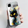 Coque Pour Google Pixel 4A 4 A 4G Noir Coque de Téléphone Esthétique Mignon Chat Dessin Animé Mince Souple TPU Silicone Arrière Pour Pixel4A Coquille