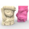 3D Little Girl Gypsum Silicone Molds for Making Succulent Plant Flower Pot