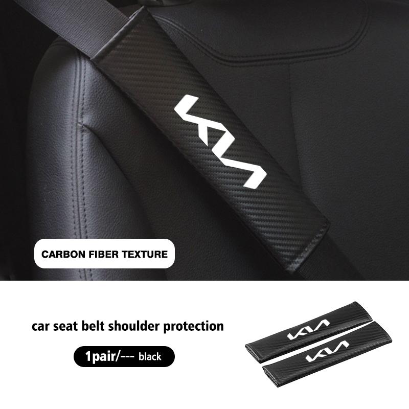CNLD1 For KIA Car Seat Belt Leather Safety Shoulder Cover Protection Pad Spectra Sedona Cadenza Proceed Sephia Stonic Carens