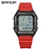 Sanda 6307 Quadratische Analoge Wasserdichte Leuchtende Countdown-Uhr