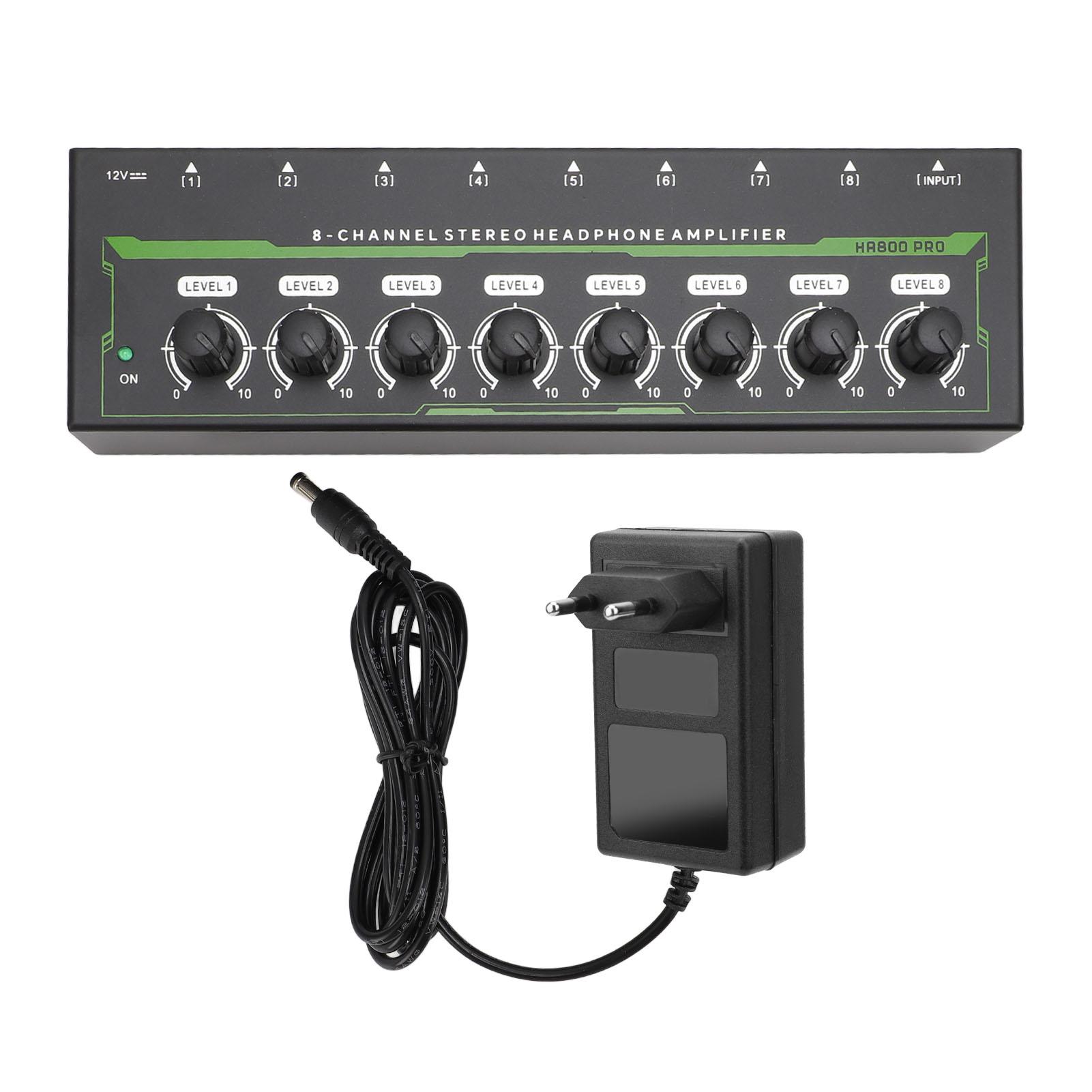 

8-канальный усилитель для наушников с 8-канальным усилителем для наушников, точное усиление сигнала, 6,35 мм Vo EU Plug