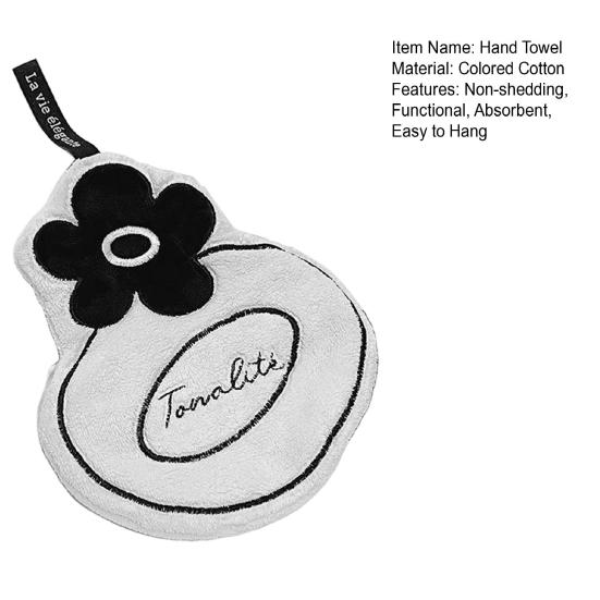 Absorbent Hand Towel Thickened Hand Dry Towel with Loop Hanging Hand Drying Puff Kids Dry Towel for Kitchen Bathroom