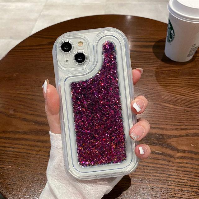 Funda de teléfono con lentejuelas epoxi y brillo degradado para Iphone 14 Pro Max 13 11 12 Pro Max 14 Plus, funda transparente de silicona a prueba de golpes