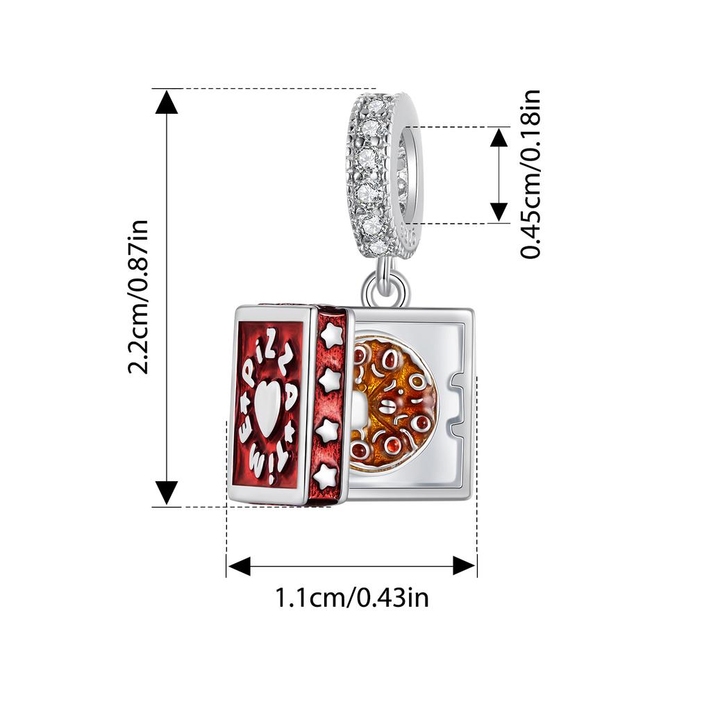 WOSTU Ciondolo Ciambella in Argento 925 Dolce Caramella Charms Budino Cibo Carino Adatto per Bracciale Donna Ragazza Gioielli Raffinati