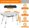 2-in-1 Folding Camping Table with Removable Mesh Layer - Lightweight Adjustable Height Aluminum Table for BBQ, Beach,
