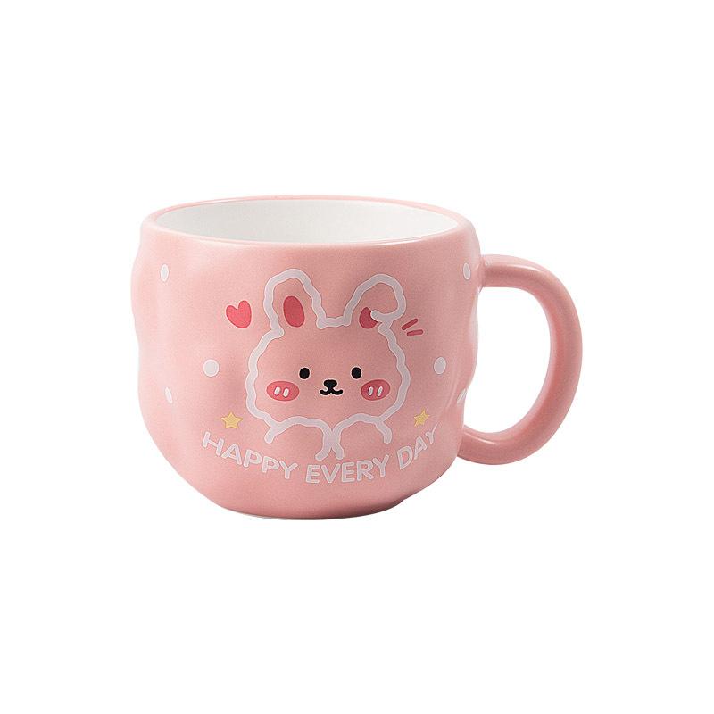 Soft Cute Rabbit Ceramic Mug Children's Coffee Water Cup Cute Cute Fun Home Couple Breakfast Milk Cup