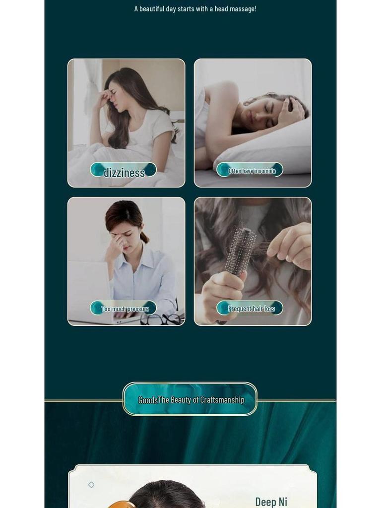 Ox Horn Gua Sha Scalp Massage Comb - Five-Tooth, Wide-Tooth for Men & Women