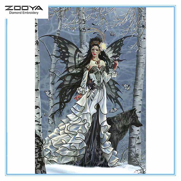 

ZOOYA 3D Алмазная вышивка Картина Вышивка крестом Круглый горный хрусталь Картина Женщина