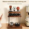 A78E-Coffee Dripper Stand Wooden Espresso Tamper Holder 3-Layer Solid Storage Rack Multi-Functional Coffee Tool Organizer