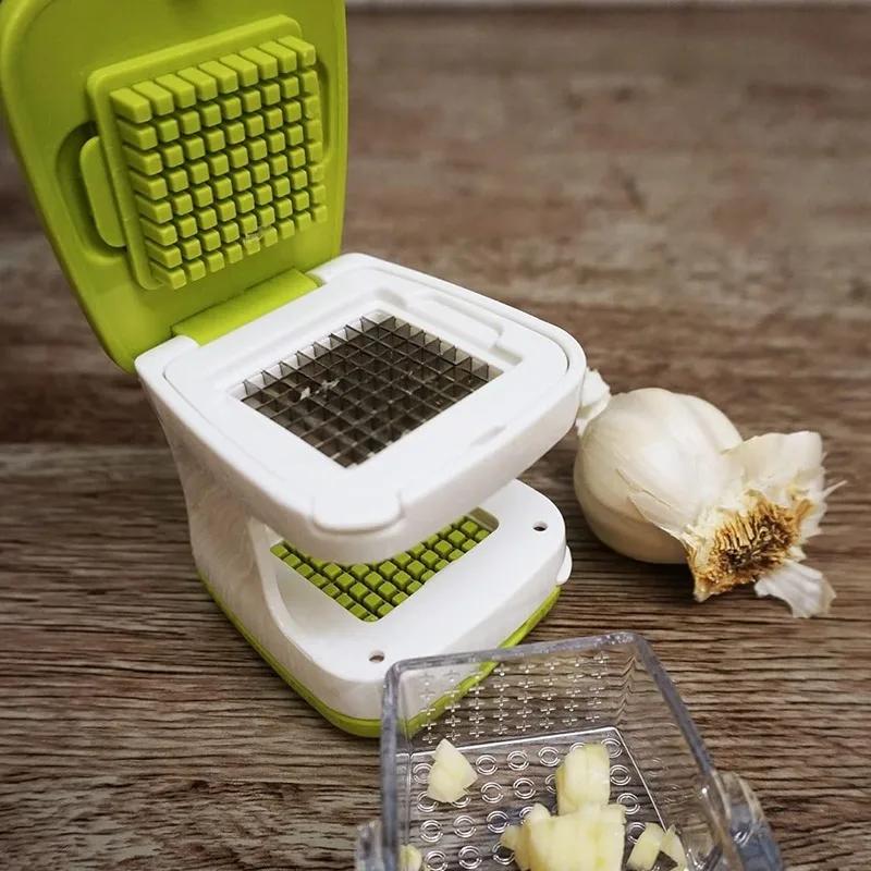 Plastic Eco Garlic Presser Crusher Multifunction Vegetable Cutter Ginger Garlic Slicer Kitchen Tool Food Chopper Dicer